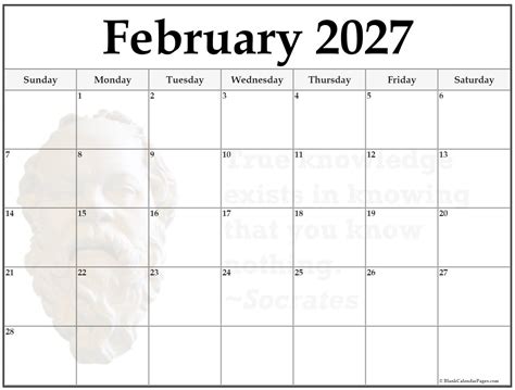 24+ February 2027 quote calendars
