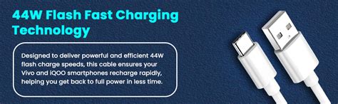 Original Vivo 44W Flash Type C Mobile Data Charging Cable for Vivo V30 ...