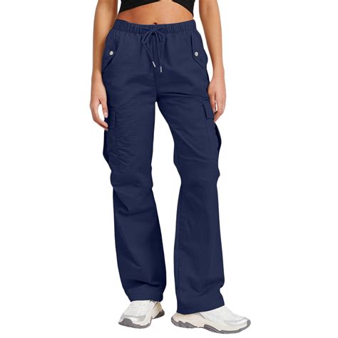 Resicozy Womens Cargo Pants with Pockets Baggy Drawstring High Waisted ...