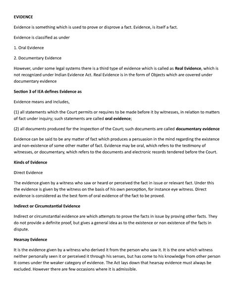 Evidence - EVIDENCE Evidence is something which is used to prove or ...