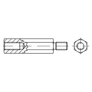 SK-Abst. Bolzen I/A St. gal Zn M 4x50 / 9x8 SW 7 gal Zn