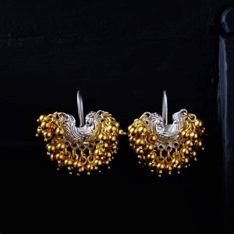 Silver Peacock Bugadi Clip-On Earrings | 92.5% Sterling Silver