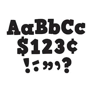 Teacher Created Resources Bold Block Letter Accents, 4", Black, Pack of ...