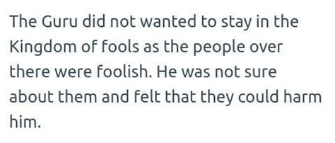 why was guru eager to leave the kingdom?why did disciple disagree ...