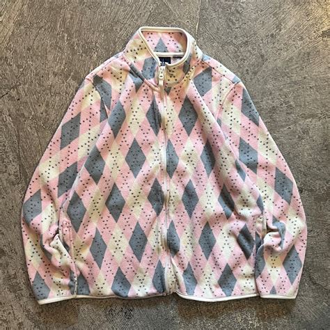 argyle patterned fleece jacket | HUG SUNKISS