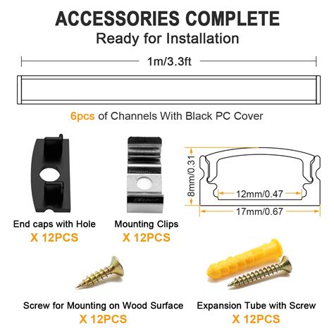Jirvyuk Aluminium Led Profile, 1m/3.3ft LED Diffuser, Led Profile ...