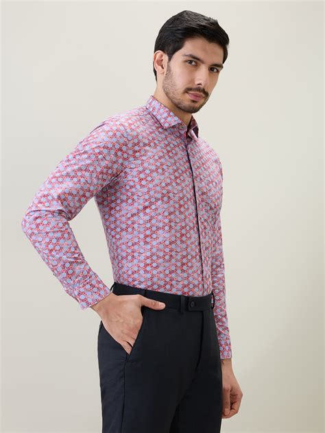 Raymond Men Red Regular Fit Printed Casual Shirt – MyRaymond