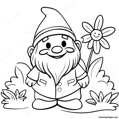 Garden Gnome Coloring Pages