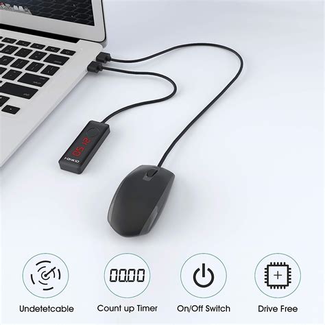 Buy HONKID Mouse Jiggler USB C with LCD Timer ,Mouse Mover Jiggler with ...