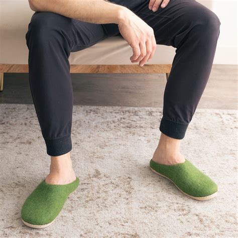 Mens Wool Slippers Luxury Organic Merino Eco-friendly Warmth, Non-slip ...