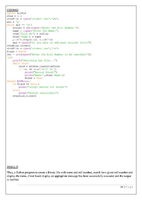 CS Report File Part 1 - Cs practice - Computer Science - 24 | P a g e ...