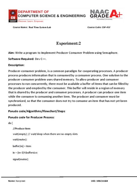 Exp-2 RTS - Experiment-2 - Experiment: Aim: Write a program to ...