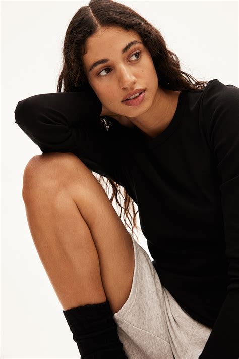 Tricot top met lange mouwen - Zwart - DAMES | H&M NL