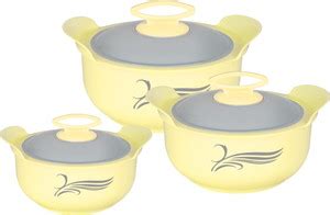 NIRLON Delight Inner Steel Casserole Pack of 3 Thermoware Casserole Set ...