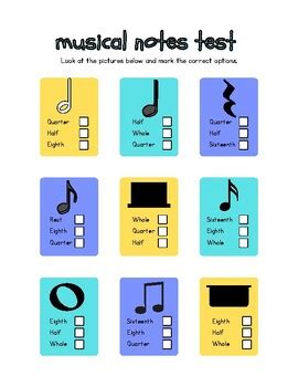 Image result for Musical Notes Test
