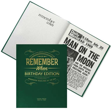 Personalised Birthday Newspaper Book Gift UK/US News Headlines From the Day You Were Born ...