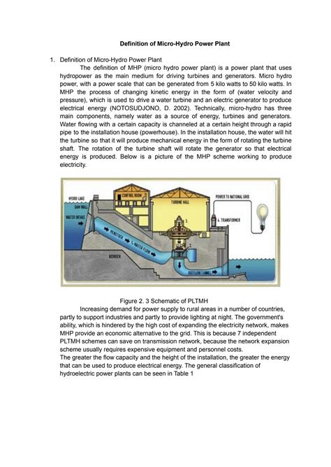 SOLUTION: Definition of micro hydro power plant - Studypool