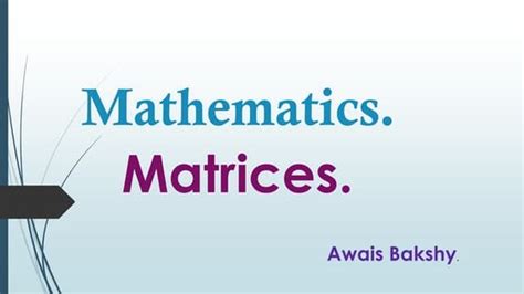 Image result for Matrices Tutorial Videos Download