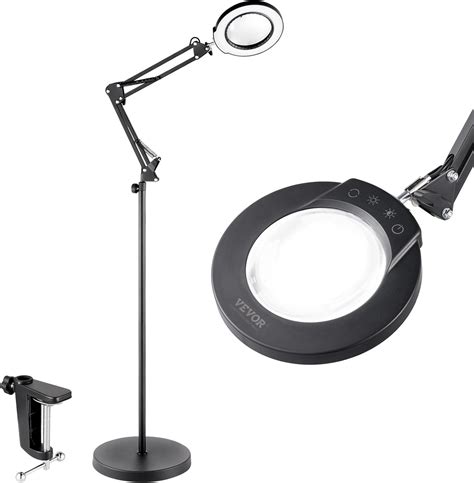 VEVOR Magnifying Floor Lamp - 5X Height Adjustable Floor Standing ...