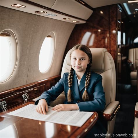 image of 2024 greta thunberg sitting in a private jet Prompts | Stable ...