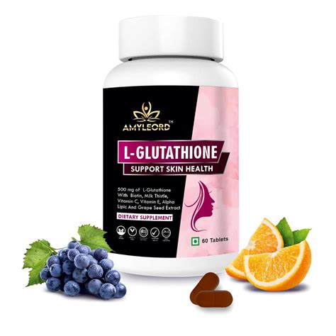 Amyleord L - Glutathione Tablets 1000mg with Vitamin C, Biotin, Milk ...