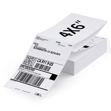 4x6" Fanfold Direct Thermal Shipping Labels Self Adhesive for Zebra and ...