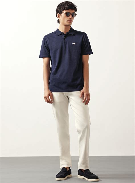 Buy Vulcan Navy Cotton Polo | Casual Navy Solid Polo for Men Online ...
