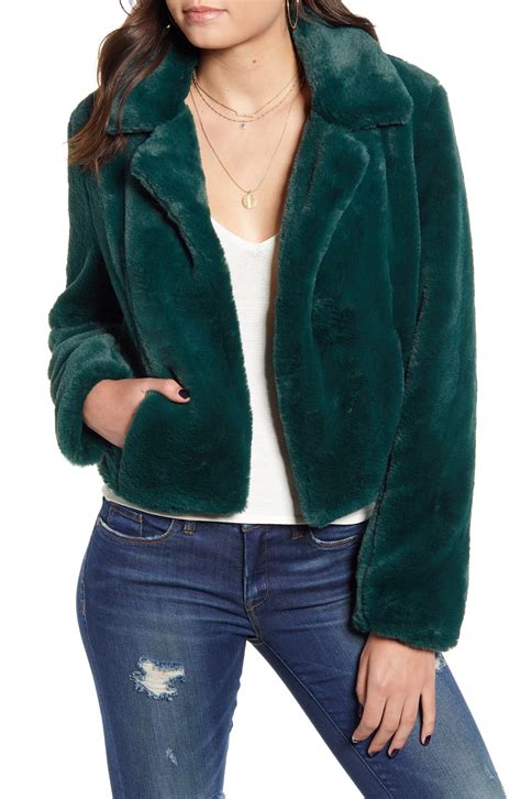 BLANKNYC Cropped Faux Fur Jacket | Nordstrom | Faux fur cropped jacket ...