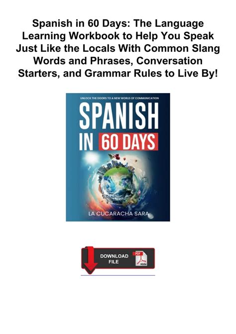 (PDF/DOWNLOAD) Spanish in 60 Days: The Language Learning Workbook to ...