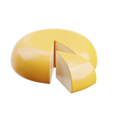 3d dutch gouda cheese wheel rendering | Premium Photo