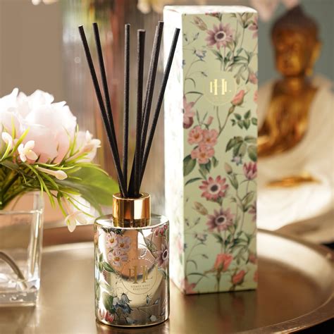 Light Green Floral Printed Glass Diffuser
