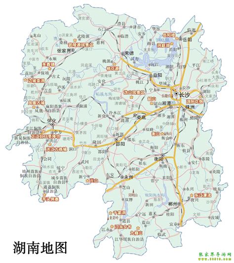 【湖南省地图】_交通指南_张家界旅游导游网 官方网