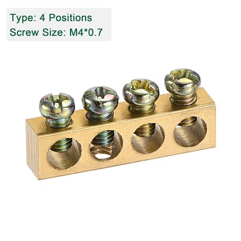 Buy MECCANIXITY Terminal Ground Bar Screw Block Barrier Brass 4 ...
