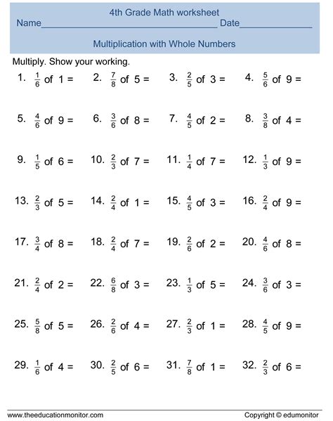 Fractions Worksheets Grade 4 | Education