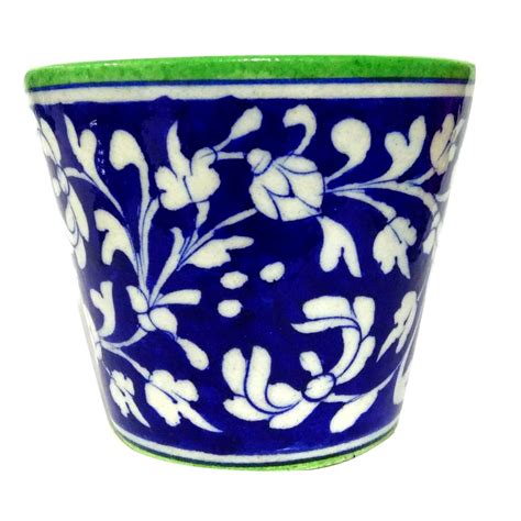 AUREA BLUE POTTERY Desktop / Table Top / Window Planter or Flower Pot 3 ...