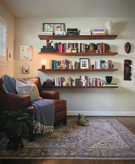 Thin profile mid century reclaimed wood floating shelves - Barnwood Designs