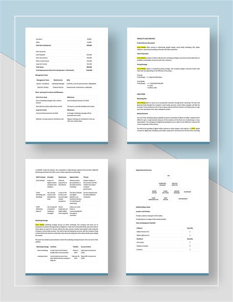 Generic Business Plan Template 的图像结果