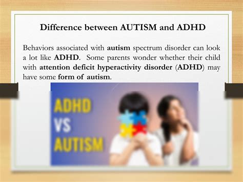 SOLUTION: Difference between autism and adhd - Studypool