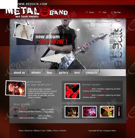 音乐网站设计模板源码素材免费下载_红动网