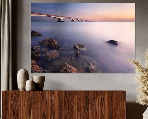 Zeelandbrug on a morning during low tide. by Mark Leeman on canvas ...