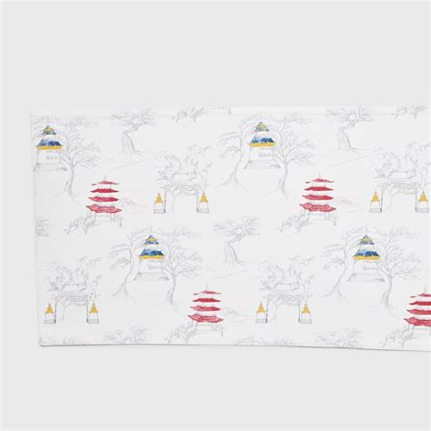 Buy Art of Asia Blue Printed Cotton Reversible Table Runner - 33x180cm ...