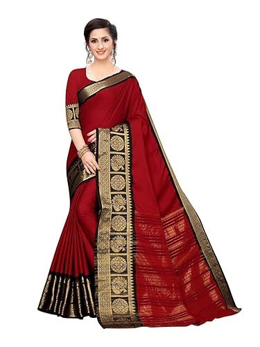 Buy Satrani silk with blouse piece Saree (1294ST201_ Maroon_ One Size ...