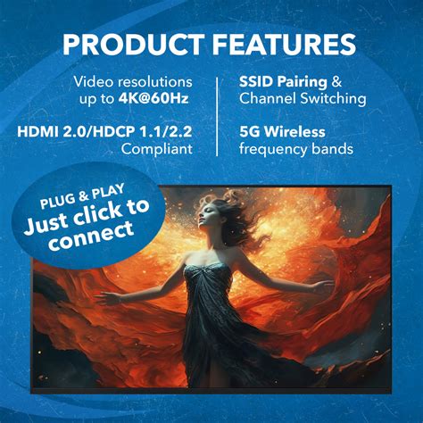 Wireless HDMI Extender Transmitter & Receiver Up to 4K@60Hz - Upto 60 ...