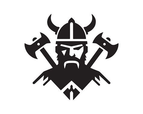 a viking with axes and a beard 47748737 Vector Art at Vecteezy
