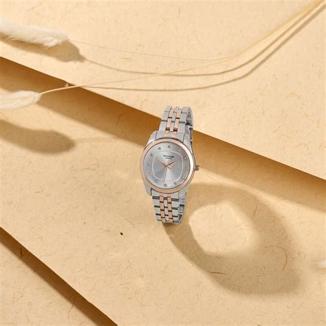 Buy Online Poze By Sonata Quartz Analog Silver Dial Two Toned Metal ...