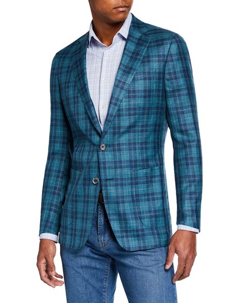 Peter Millar Men's Blyde Plaid Soft Sport Jacket In Blue | ModeSens ...