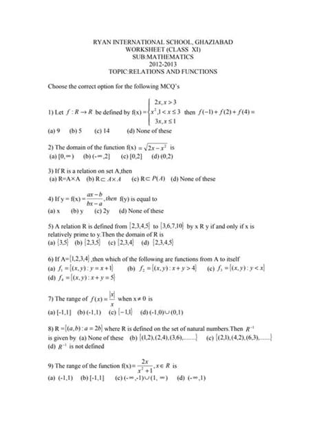 Image result for Formulas for Relations and Functions Class 11