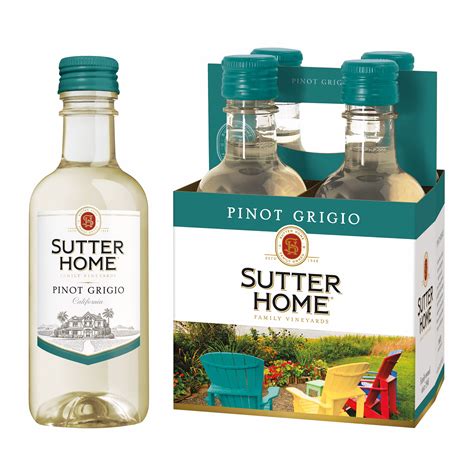 Sutter Home Pinot Grigio White Wine, 4 Pack, 187 ml Bottles - Walmart.com