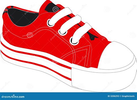 Red athletic shoe stock vector. Illustration of illustrated - 3206293