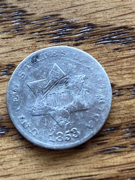 1853 Silver Three 3c Cent Piece Coin as shown some nice details - For ...